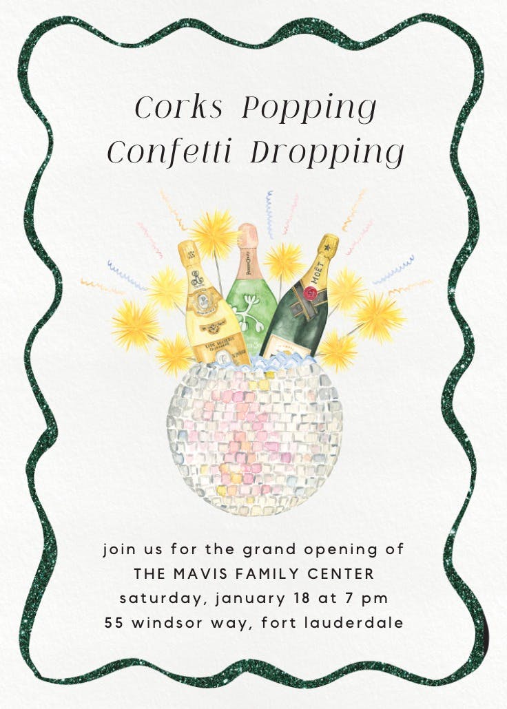 Disco sparkler - grand opening invitation